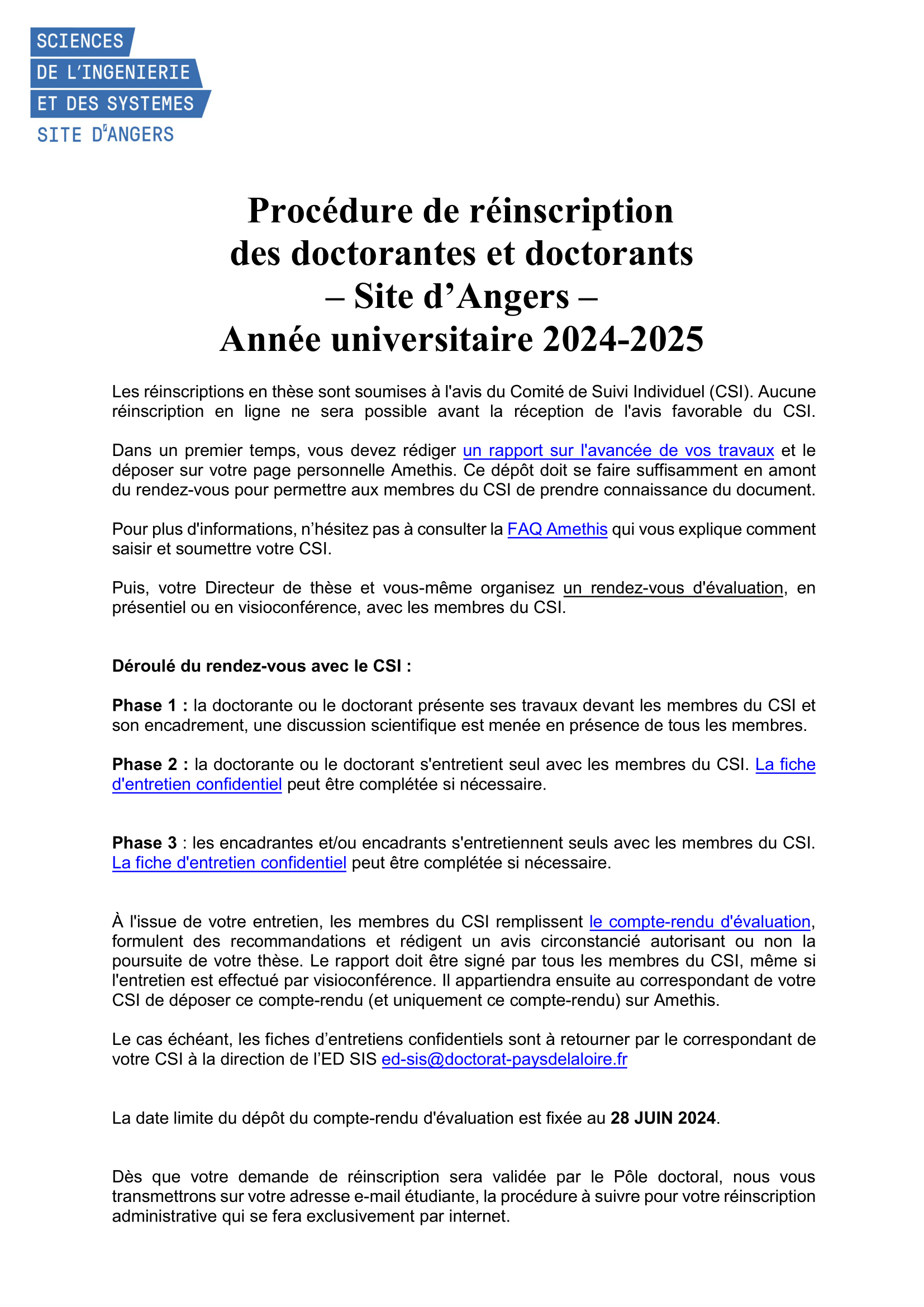 CSI Angers Procédure 1